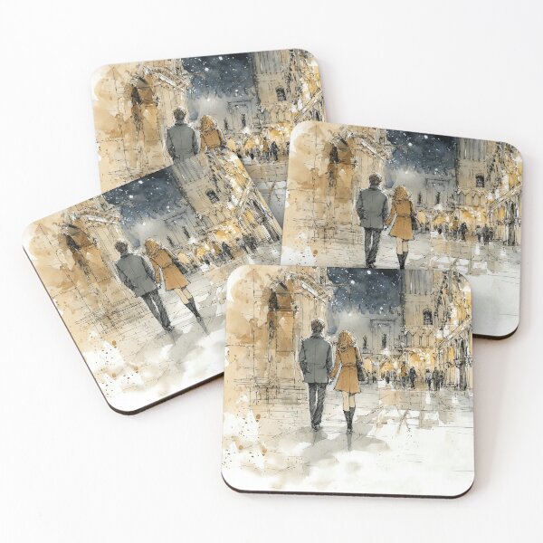 Item preview, Winter Romance Walk - Snowy City Love Art designed and sold by Banal25.