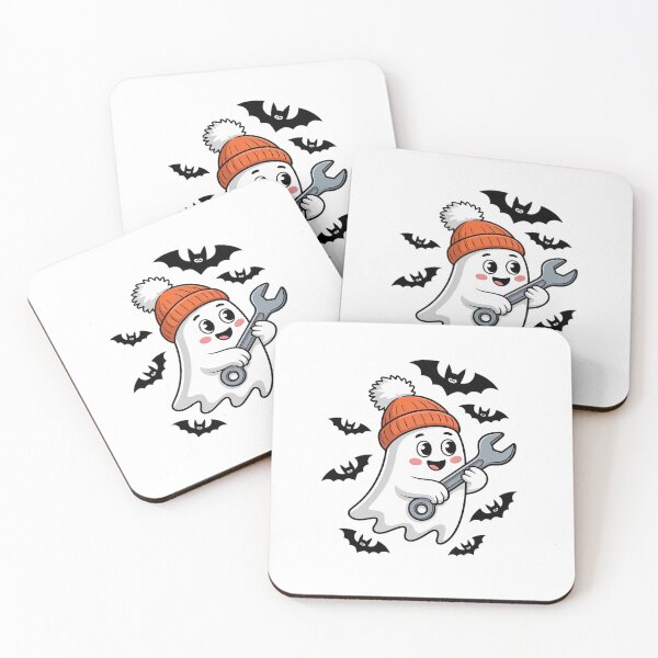 Item preview, Ghost Holding Wrench Mechanic Plumber Handyman Halloween designed and sold by DigitaldeligArt.