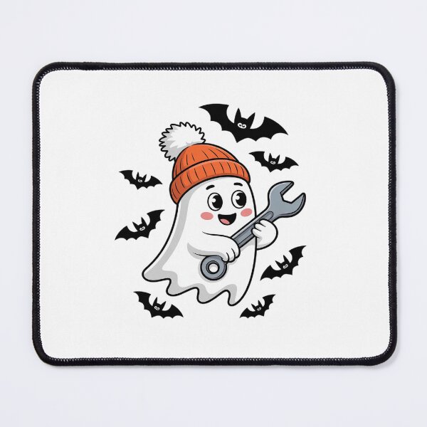 Item preview, Ghost Holding Wrench Mechanic Plumber Handyman Halloween designed and sold by DigitaldeligArt.