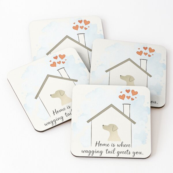 Item preview, Home Is Where a Wagging Tail Greets You – Dog Lover Quote designed and sold by Sparkofart07.
