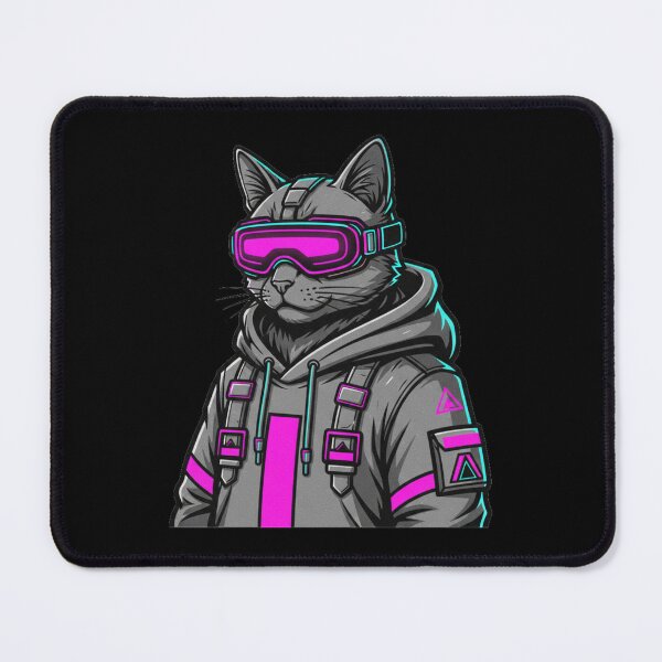 Item preview, Cyberpunk Cat Techwear Aesthetic Neon Pink designed and sold by Maclaw200d.