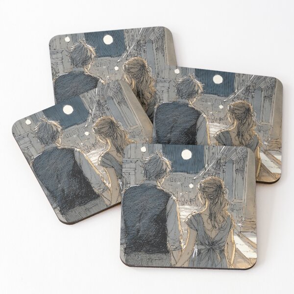 Item preview, Evening City Romance - Couple Under Streetlights Art designed and sold by Banal25.