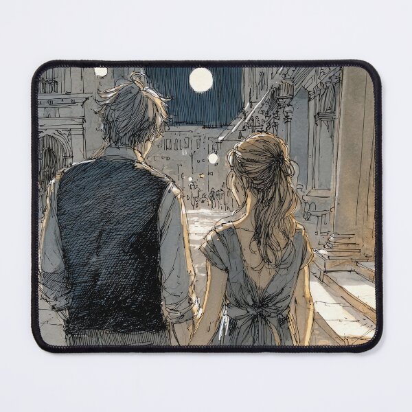 Item preview, Evening City Romance - Couple Under Streetlights Art designed and sold by Banal25.