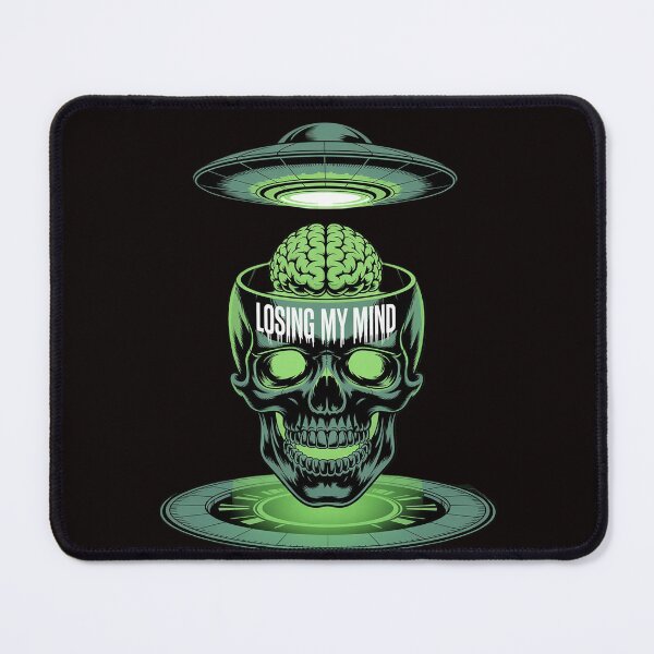Item preview, Losing My Mind Brain Skull UFO Alien Space Craft Abduction designed and sold by cherylbartlett.