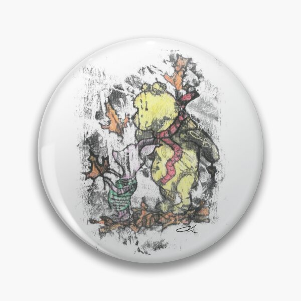 Item preview, Autumn Winnie-the-pooh and piglet monoprint in colour designed and sold by Life's eye Art and photography.
