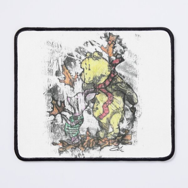 Item preview, Autumn Winnie-the-pooh and piglet monoprint in colour designed and sold by Life's eye Art and photography.