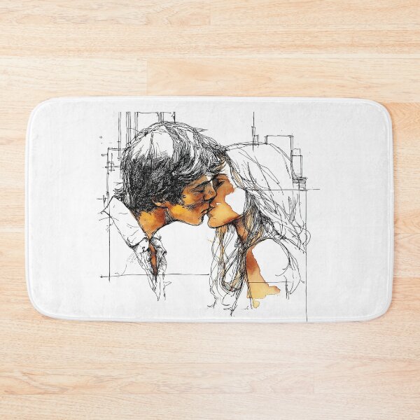Item preview, Tender Kiss Sketch - Minimalist Romantic Line Art designed and sold by Banal25.