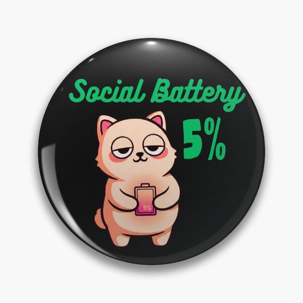 Item preview, Social Battery 5% – Funny Low Energy Introvert Design designed and sold by AdicretorDesign.