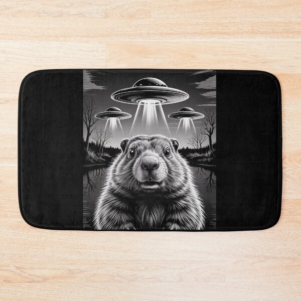 Item preview, Capybara Selfie with UFOs Weird designed and sold by KristieRamsey.