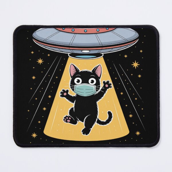 Item preview, Black Cat Face Mask Quarantine Gift UFO Bye People designed and sold by KristieRamsey.