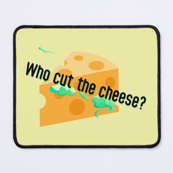 Artikelvorschau, Wer hat den Käse geschnitten? Lustige bunte Aufkleber in Orange, Blau und Schwarz für Zuhause, Mütze, T-Shirt, Kaffeetasse, Notizbuch, Arbeit, Schule, Büro – ein witziges Geschenk! Redbubble-Shop entworfen und verkauft von Saritas Boutique Shop.