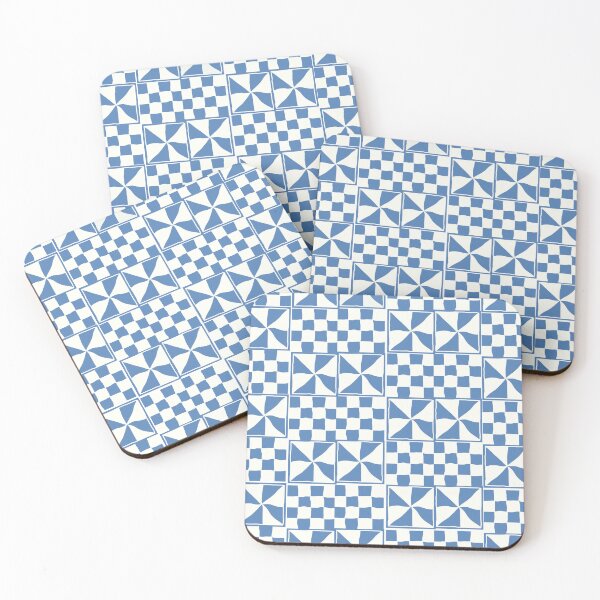 Item preview, Modern Blue Geometric Tile Pattern – Home & Office Wall Decor designed and sold by ArtwithRabbit.