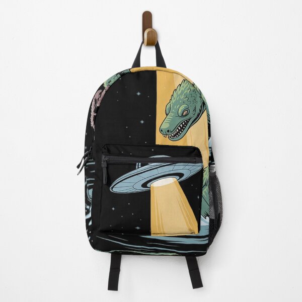 Item preview, Bigfoot Riding Nessie & UFO Aliens At Night designed and sold by KristieRamsey.
