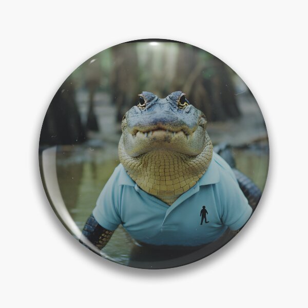 Item preview, Vintage Alligator in a Blue Shirt – Deadpan Analog Animal Photography designed and sold by Otaku Style.