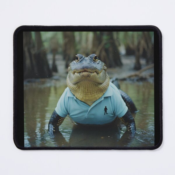 Item preview, Vintage Alligator in a Blue Shirt – Deadpan Analog Animal Photography designed and sold by Otaku Style.