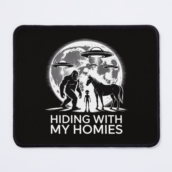 Item preview, Bigfoot Alien Unicorn UFO Cryptids Hiding with my Homies designed and sold by HesterFoley.