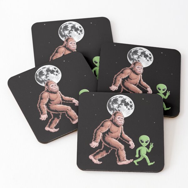 Item preview, Bigfoot Alien Moon Sasquatch UFO Space designed and sold by HesterFoley.