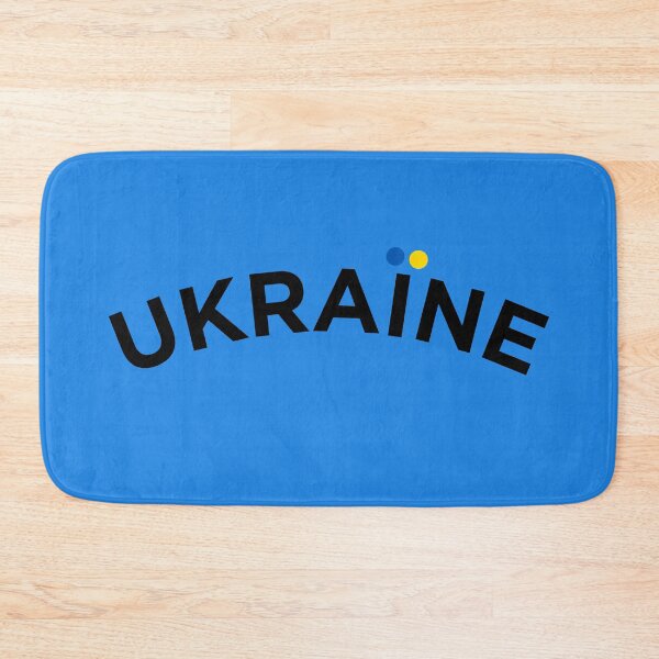 Item preview, Ukraine Bold Text Blue Yellow Dots Ukrainian Flag Simple Design designed and sold by cabana.space.