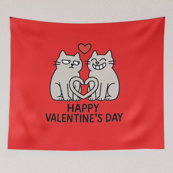 Item preview, Happy Meowentines Day Funny Cat Couple Heart Tail designed and sold by helenostore.