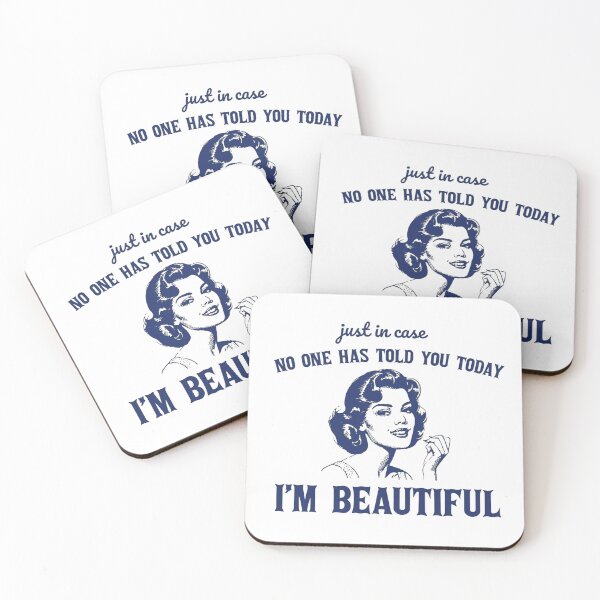 Item preview, Retro 50s Woman Affirmation – “Just In Case No One Told You Today, I’m Beautiful” Vintage Pin-Up Wall Decor & Apparel Graphic designed and sold by Compass and a Camera.