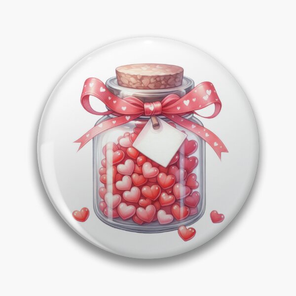 Item preview, Glass Jar of Hearts with Ribbon designed and sold by MKDSN.