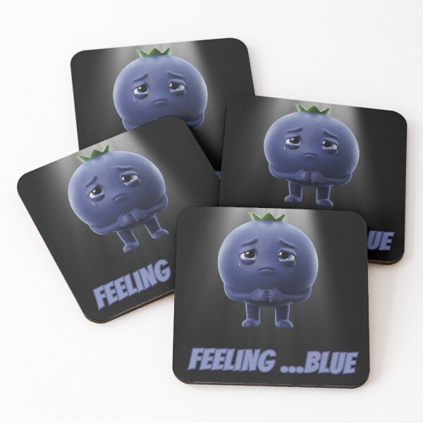 Item preview, Feeling Blue Blueberry - Cute Sad Moody Fruit designed and sold by Anyshca.