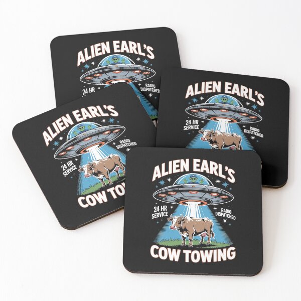 Item preview, Alien Earl's Cow Towing Funny UFO Farm Cow designed and sold by KristieRamsey.