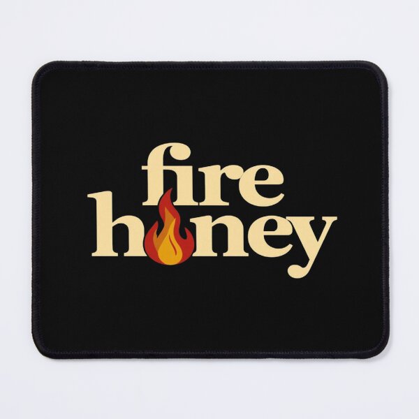Item preview, Bold Fire Honey Typography – Cream Serif Font with Flame Detail on Black Background | Edgy Art Print designed and sold by Bright Nest Studio.