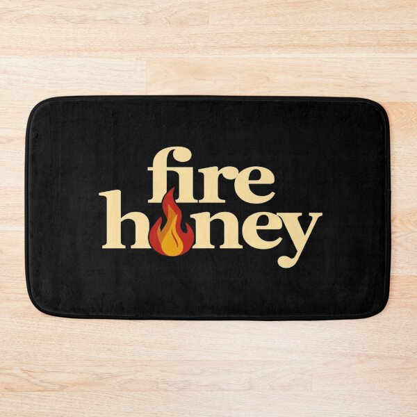 Item preview, Bold Fire Honey Typography – Cream Serif Font with Flame Detail on Black Background | Edgy Art Print designed and sold by Bright Nest Studio.