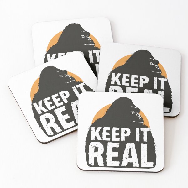 Item preview, Gorilla silhouette with text Keep it Real 5 designed and sold by Neon G.