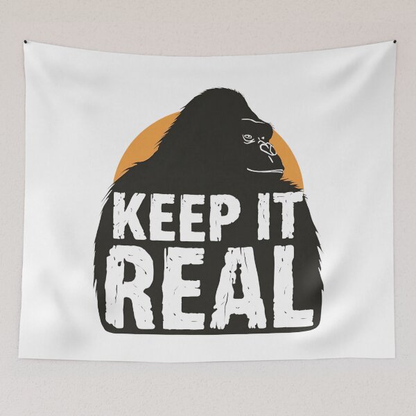 Item preview, Gorilla silhouette with text Keep it Real 5 designed and sold by Neon G.