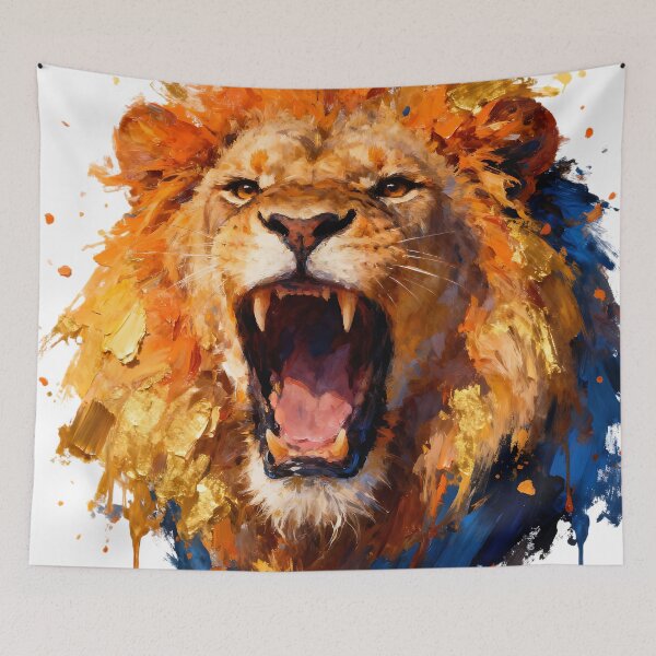 Item preview, lion paint splash art designed and sold by Metaverse8.