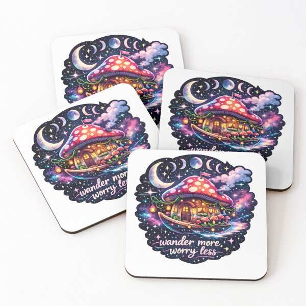 Item preview, Neo-Y2K Cosmic Cottagecore Mix — Celestial Mushroom Voyage Sticke designed and sold by Travelcases.