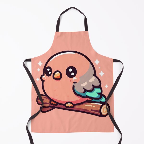 Item preview, Adorable Round Pink Bird – Kawaii Chibi Parakeet designed and sold by GREENZ0NE.