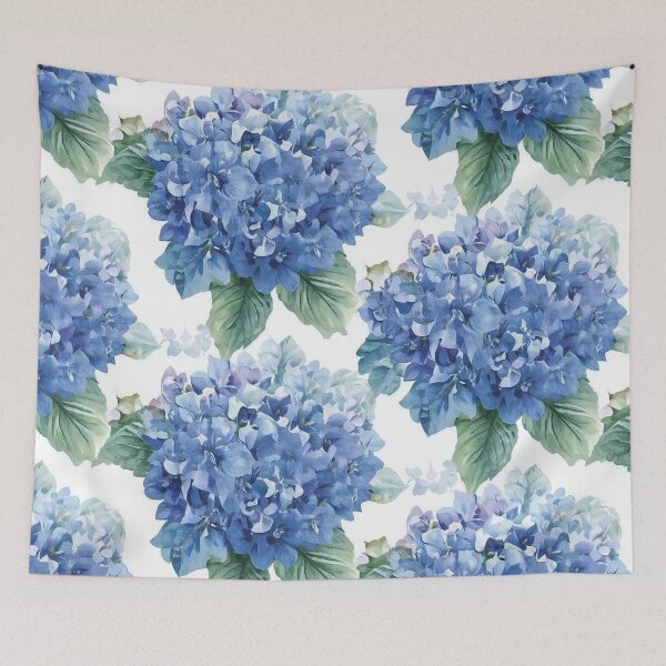 Item preview, Fondo floral de hortensias azules exuberantes designed and sold by CharlieDesings.