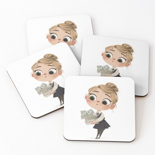 Item preview, Cartoon Girl with Money and Power  designed and sold by Kat's Design Hub.