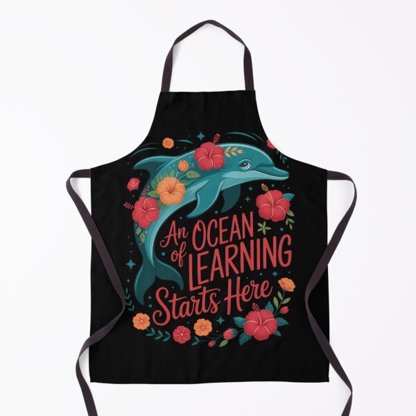 Item preview, An Ocean Of Learning Starts Here Cute Floral Dolphin Teacher designed and sold by tiemacopaxer.