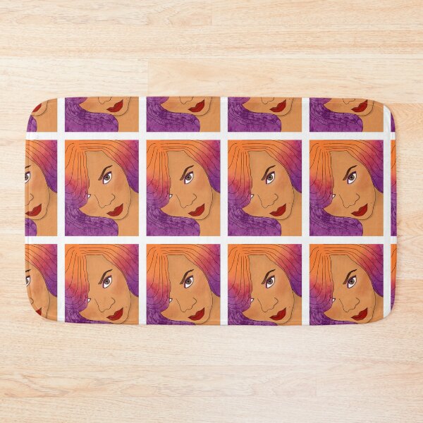 Item preview, Love Your Selfie – Tangerine‑to‑Purple Watercolor Line Art Portrai designed and sold by Artondra Hall.