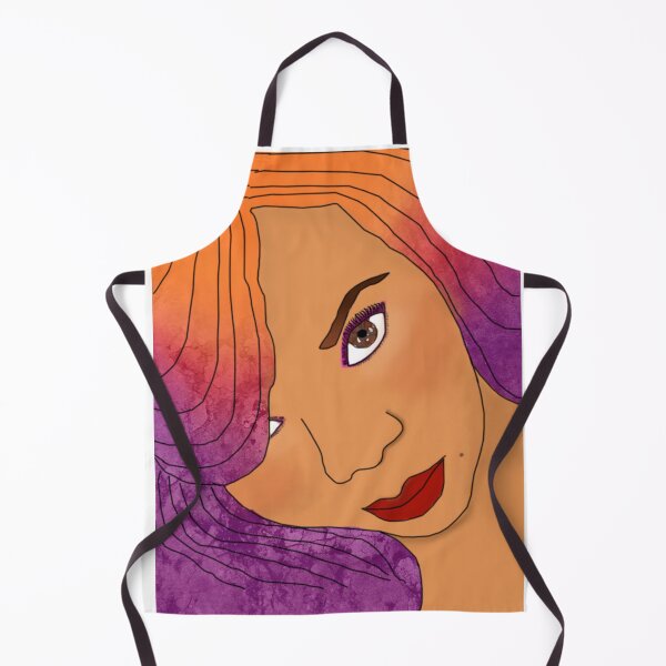 Item preview, Love Your Selfie – Tangerine‑to‑Purple Watercolor Line Art Portrai designed and sold by Artondra Hall.
