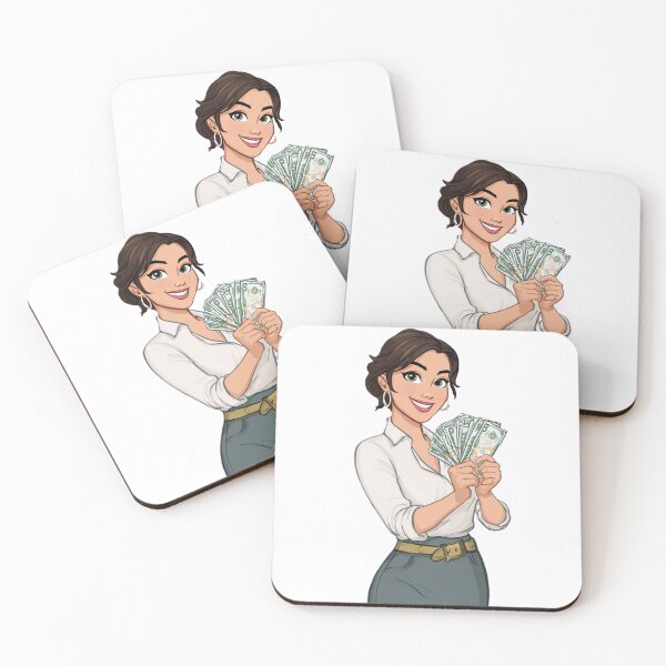 Item preview,  Cartoon woman with Money and Power & Luxury Aesthetic designed and sold by Kat's Design Hub.