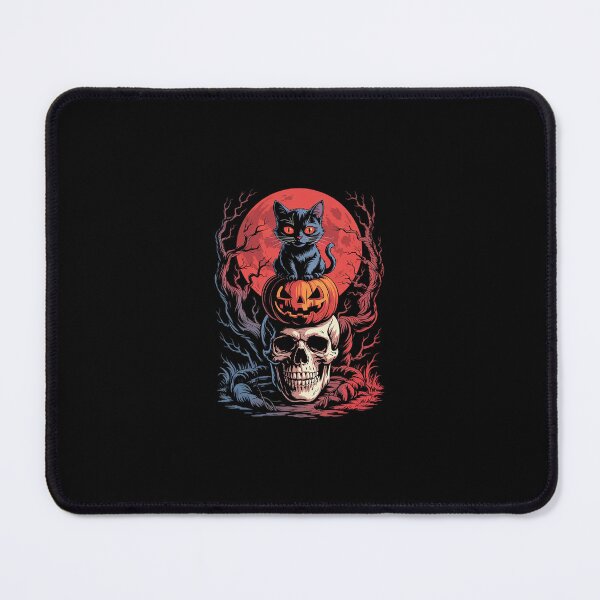 Item preview, Halloween Hallows Night Black Cat Pumpkin Horror Skull2 designed and sold by SyntaxClaw.