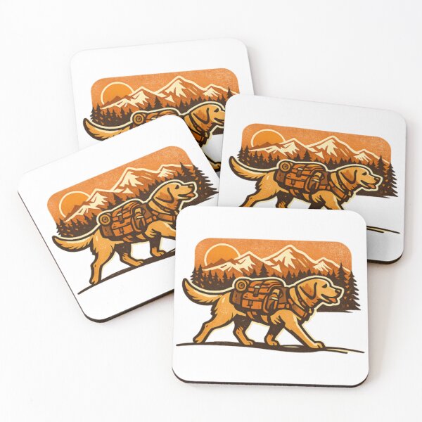 Item preview, Hiking Labrador with Backpack – Retro Mountain Trail Dog designed and sold by PawPrintCustom.