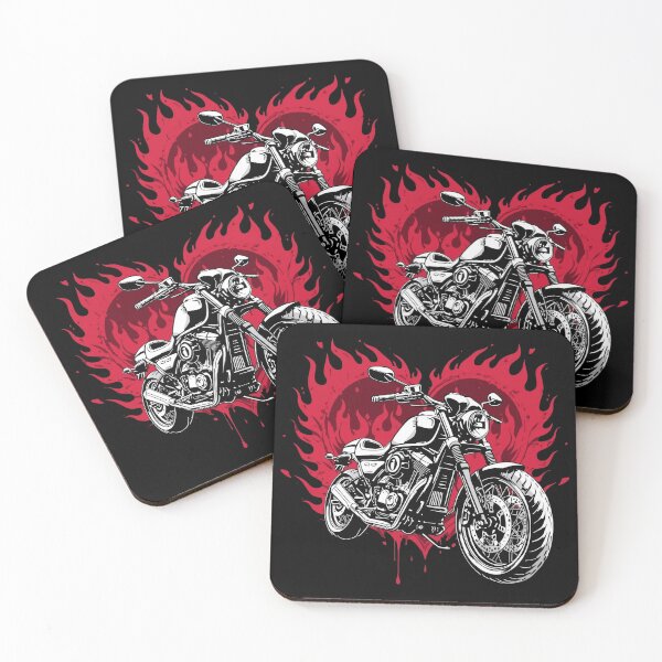 Item preview, Harley Motorcycle on Red Heart – Valentine’s Day Biker Love designed and sold by TwoWheels-shop.
