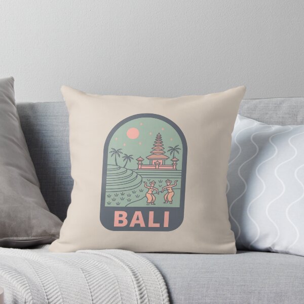 Item preview, Bali Indonesia Vintage Travel Badge, Mount Agung and Rice Terraces designed and sold by InvestingRoad.