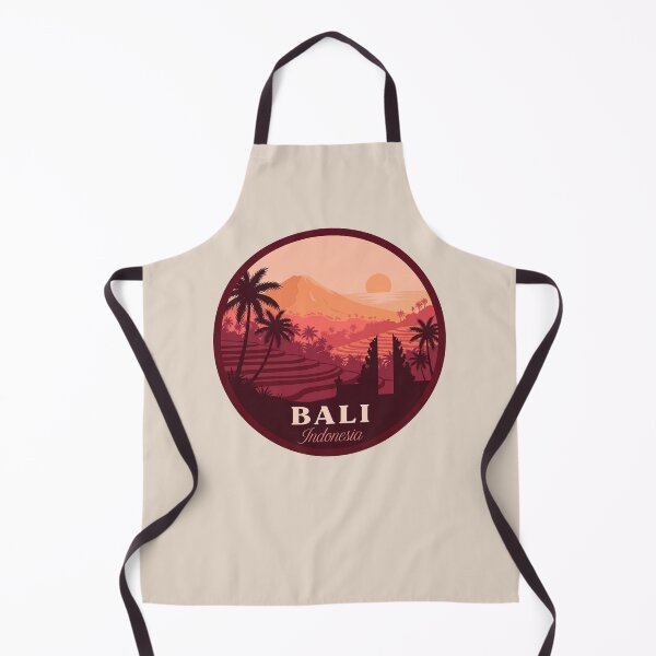 Item preview, Bali Indonesia Vintage Travel Badge, Mount Agung and Rice Terraces designed and sold by InvestingRoad.