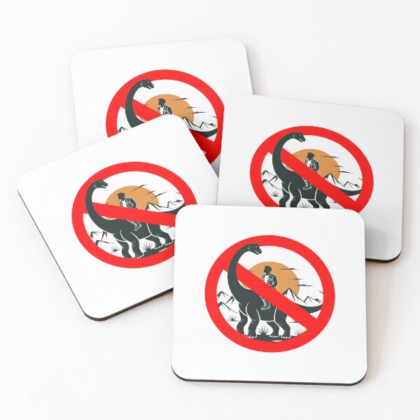 Item preview, No Riding Dinosaurs Funny Prohibition Design designed and sold by MonkiFlipp.