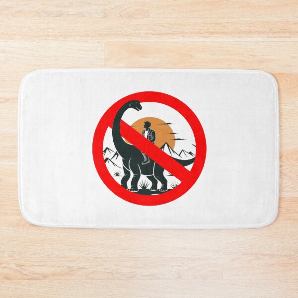 Item preview, No Riding Dinosaurs Funny Prohibition Design designed and sold by MonkiFlipp.