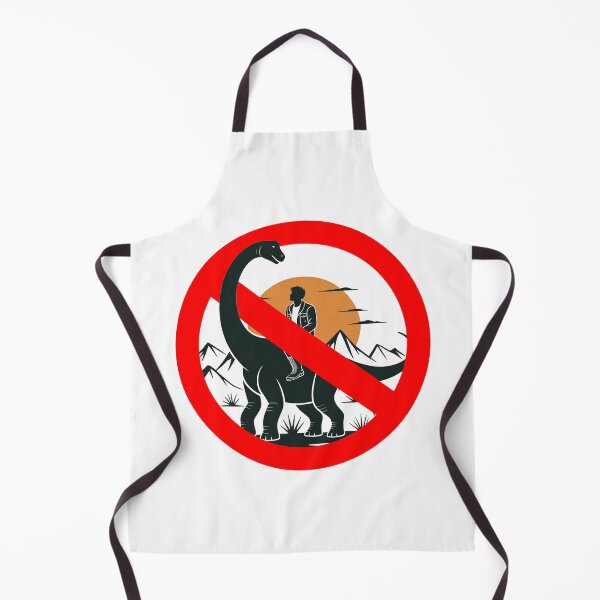Item preview, No Riding Dinosaurs Funny Prohibition Design designed and sold by MonkiFlipp.