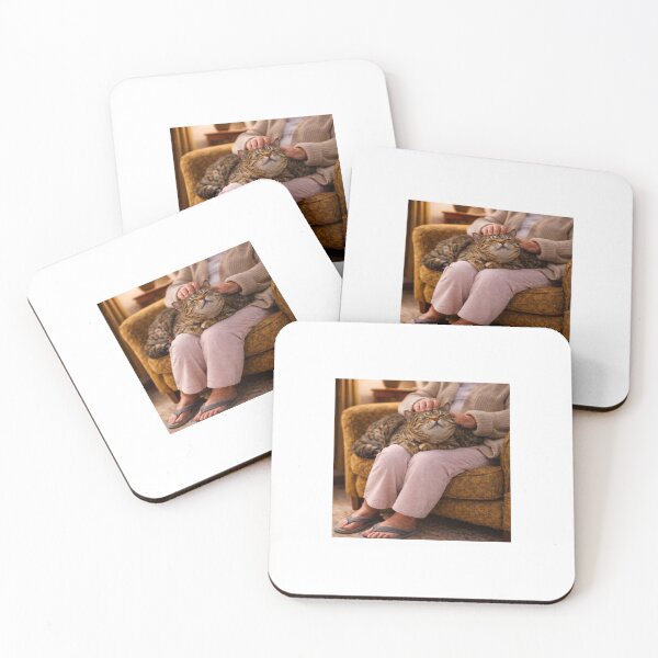 Item preview, Evening Comfort – Loved Cat on a Warm Lap designed and sold by LovelyCatGalaxy.