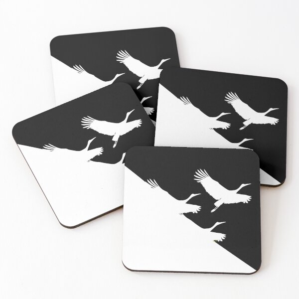 Item preview, Three white storks on a black background designed and sold by ZorianArt.